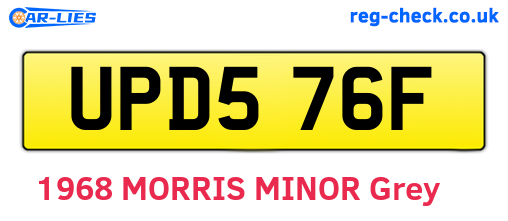 UPD576F are the vehicle registration plates.