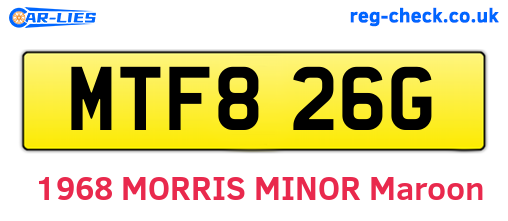 MTF826G are the vehicle registration plates.