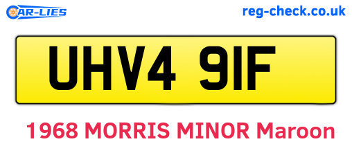 UHV491F are the vehicle registration plates.
