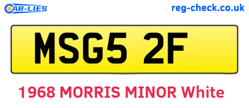 MSG52F are the vehicle registration plates.
