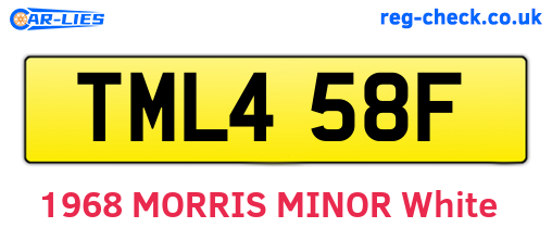 TML458F are the vehicle registration plates.
