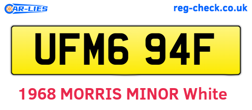 UFM694F are the vehicle registration plates.