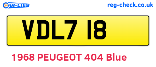 VDL718 are the vehicle registration plates.
