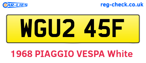 WGU245F are the vehicle registration plates.