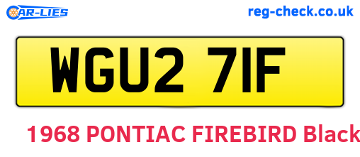 WGU271F are the vehicle registration plates.