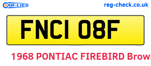 FNC108F are the vehicle registration plates.