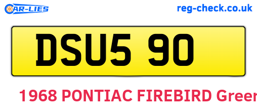 DSU590 are the vehicle registration plates.