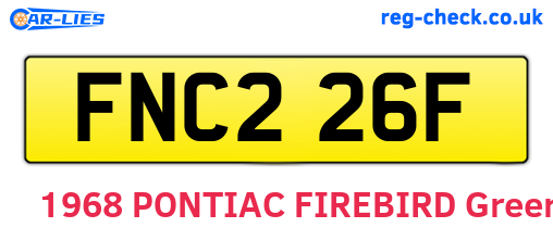 FNC226F are the vehicle registration plates.