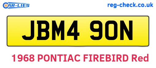 JBM490N are the vehicle registration plates.