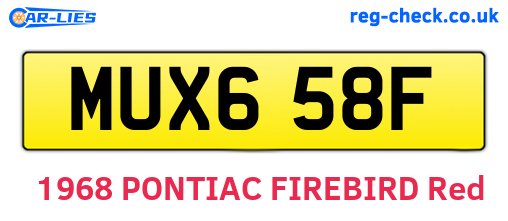 MUX658F are the vehicle registration plates.