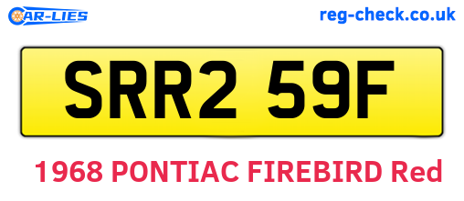 SRR259F are the vehicle registration plates.