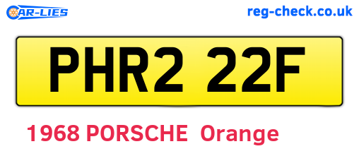 PHR222F are the vehicle registration plates.