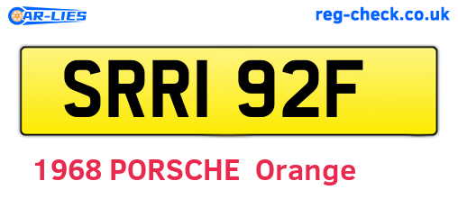 SRR192F are the vehicle registration plates.