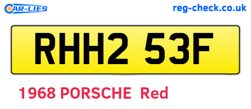 RHH253F are the vehicle registration plates.