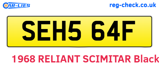 SEH564F are the vehicle registration plates.