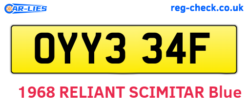 OYY334F are the vehicle registration plates.
