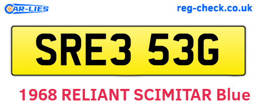 SRE353G are the vehicle registration plates.