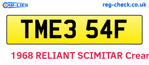 TME354F are the vehicle registration plates.