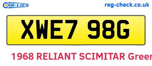 XWE798G are the vehicle registration plates.