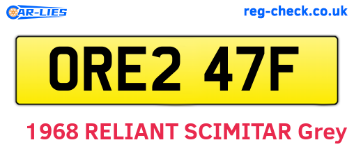 ORE247F are the vehicle registration plates.