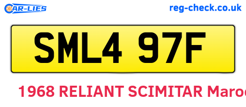 SML497F are the vehicle registration plates.