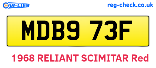 MDB973F are the vehicle registration plates.