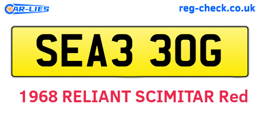 SEA330G are the vehicle registration plates.