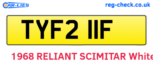 TYF211F are the vehicle registration plates.