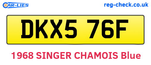 DKX576F are the vehicle registration plates.