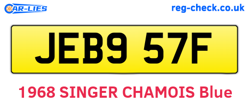 JEB957F are the vehicle registration plates.