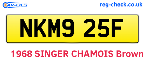 NKM925F are the vehicle registration plates.