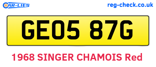 GEO587G are the vehicle registration plates.