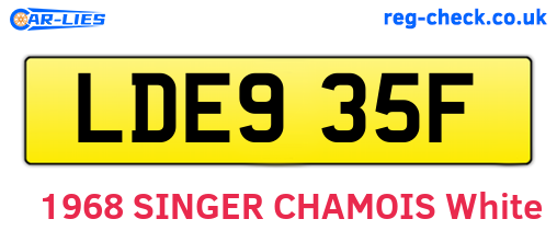 LDE935F are the vehicle registration plates.