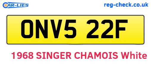 ONV522F are the vehicle registration plates.