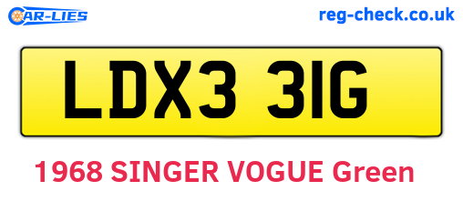 LDX331G are the vehicle registration plates.