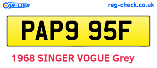 PAP995F are the vehicle registration plates.