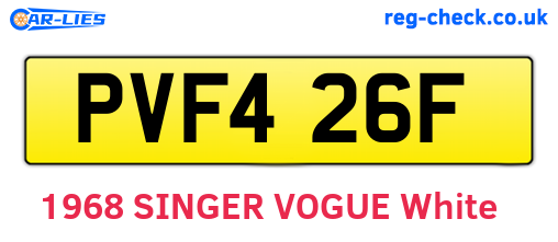 PVF426F are the vehicle registration plates.