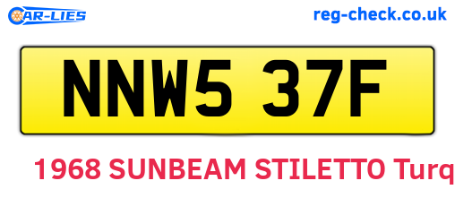 NNW537F are the vehicle registration plates.
