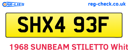 SHX493F are the vehicle registration plates.