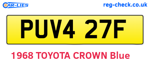 PUV427F are the vehicle registration plates.