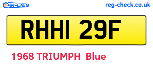 RHH129F are the vehicle registration plates.