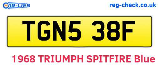TGN538F are the vehicle registration plates.