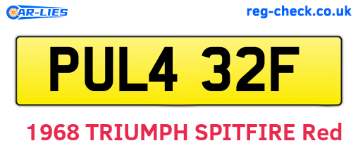 PUL432F are the vehicle registration plates.
