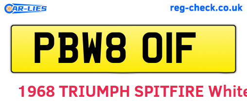 PBW801F are the vehicle registration plates.