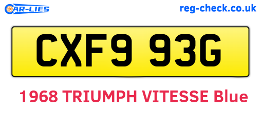 CXF993G are the vehicle registration plates.