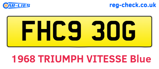 FHC930G are the vehicle registration plates.