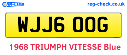 WJJ600G are the vehicle registration plates.