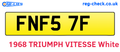 FNF57F are the vehicle registration plates.