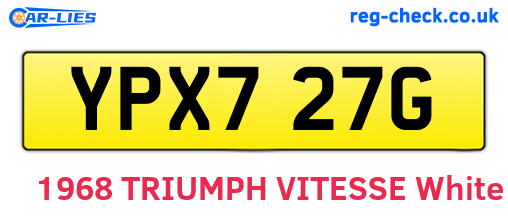 YPX727G are the vehicle registration plates.