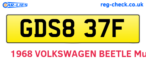 GDS837F are the vehicle registration plates.